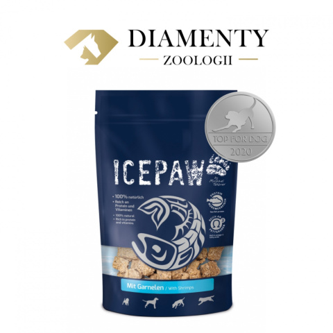 ICEPAW Garnelen – filety białych ryb i krewetki – przysmaki dla psów (150g)