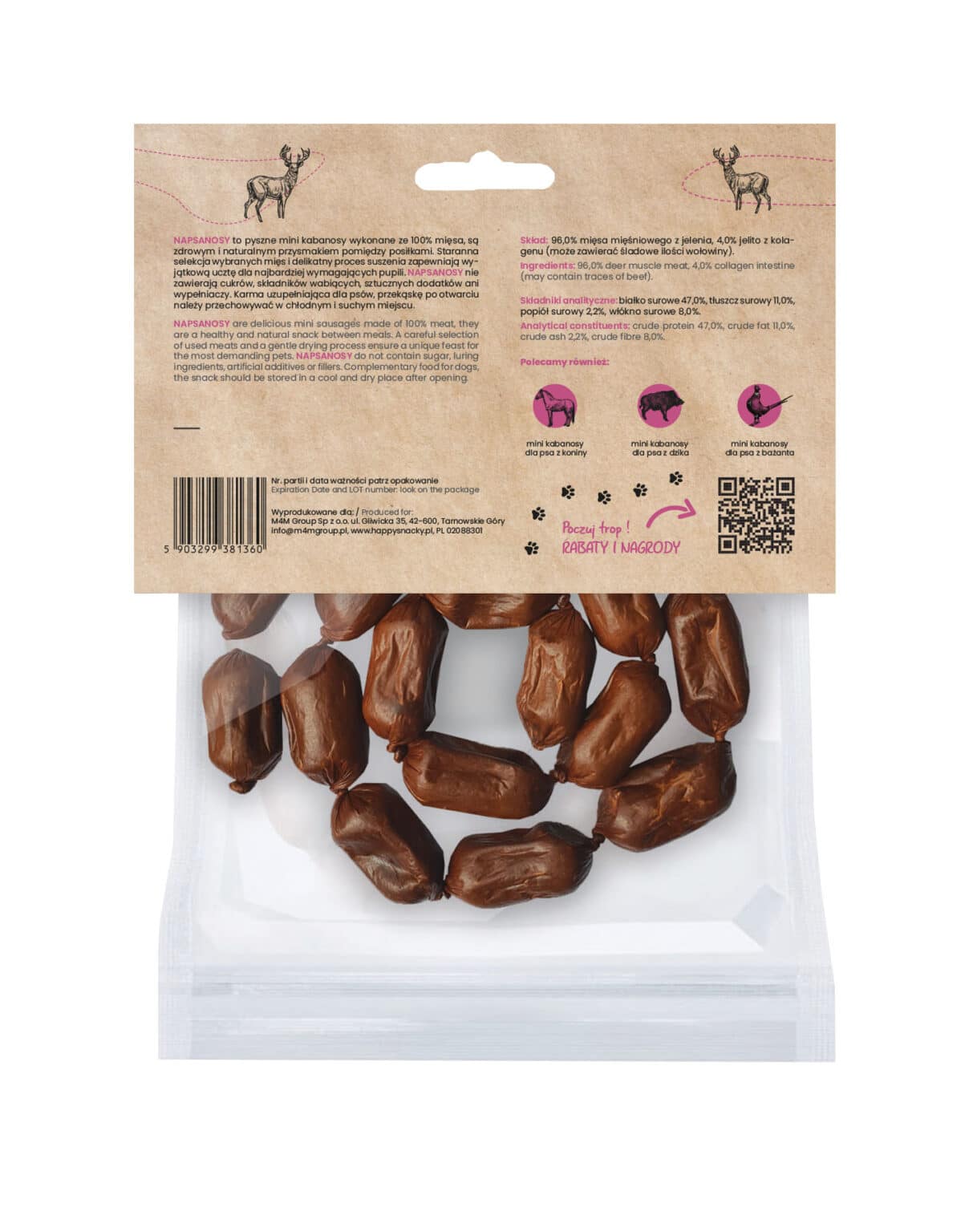 HAPPYSNACKY NAPSANOSY MINI z jelenia 18 szt.