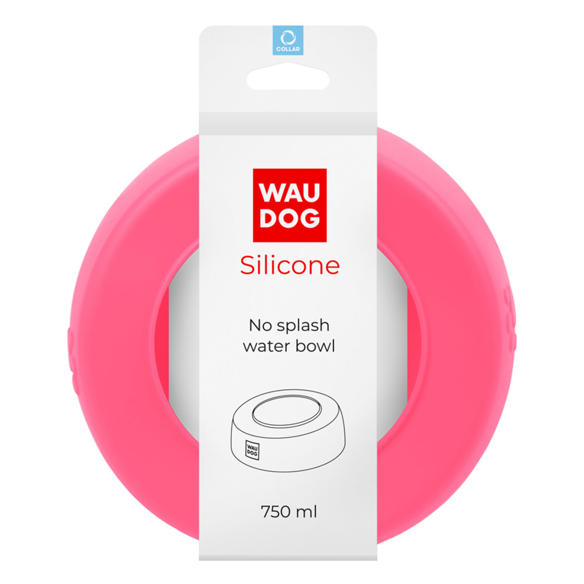 WAUDOG Silicone miska niewysypka, 750ml różowa