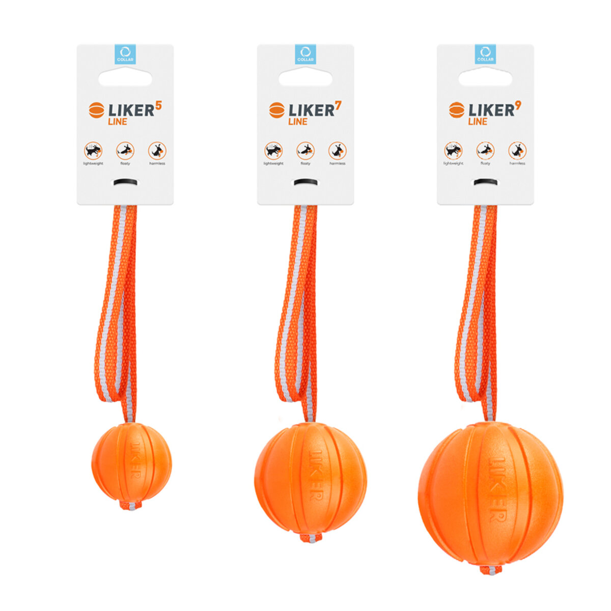 LIKER Line 5 - piłka na taśmie dla psów - średnica 5cm