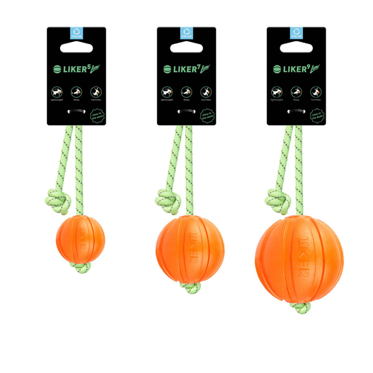 LIKER LUMI 9 - piłka na fluoroscencynej linie - dla dużych psów