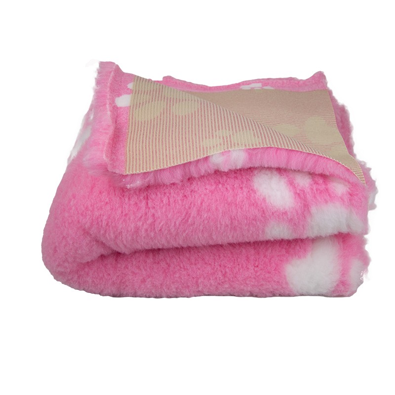 Legowisko DRY BED 28mm antypoślizgowe róż & białe łapki (Rozmiar: 50x37cm)