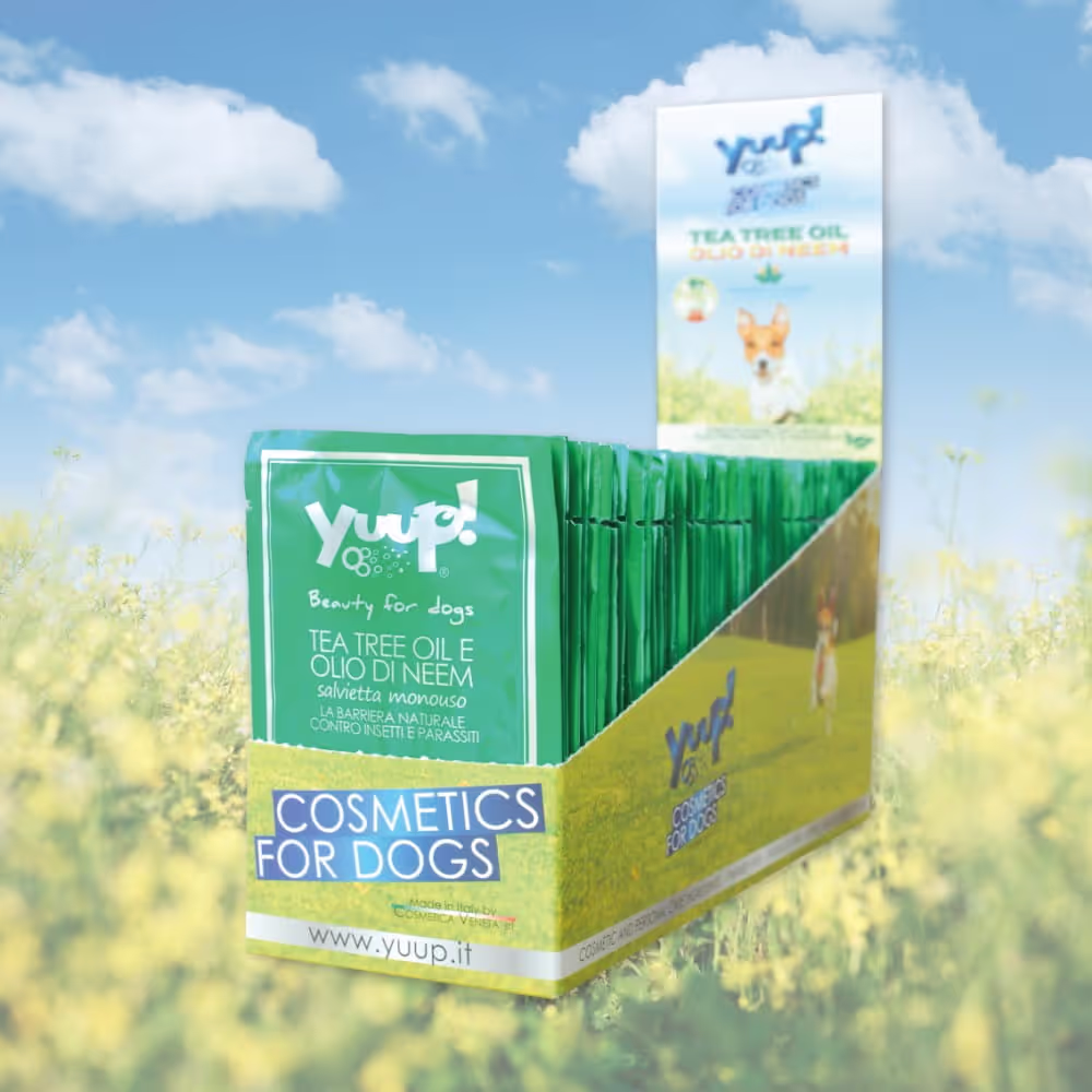 Yuup! Tea Tree and Neem Oil Wipes - chusteczki do sierści odstraszające insekty i pasożyty, dla psa i kota